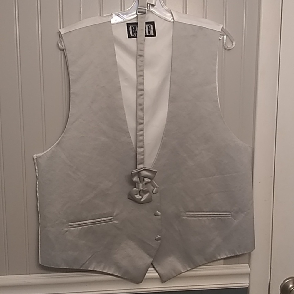 platinum satin vest set